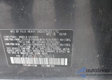 2009 Subaru Forester 2.5X from USA, damaged, VIN JF2SH63639H756653
